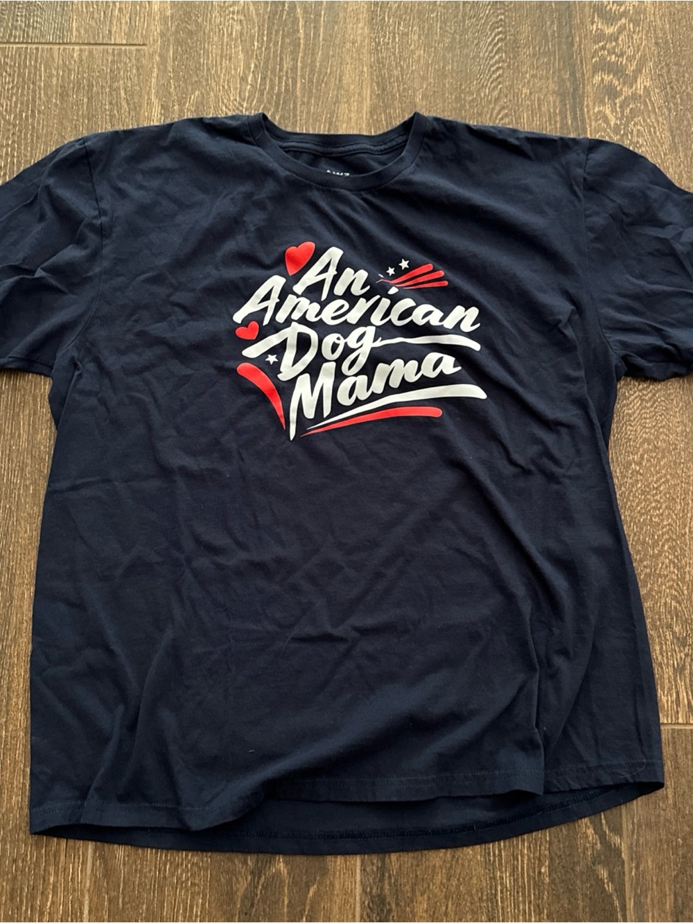 PAWZ Navy Graphic Tee with White and Red Print